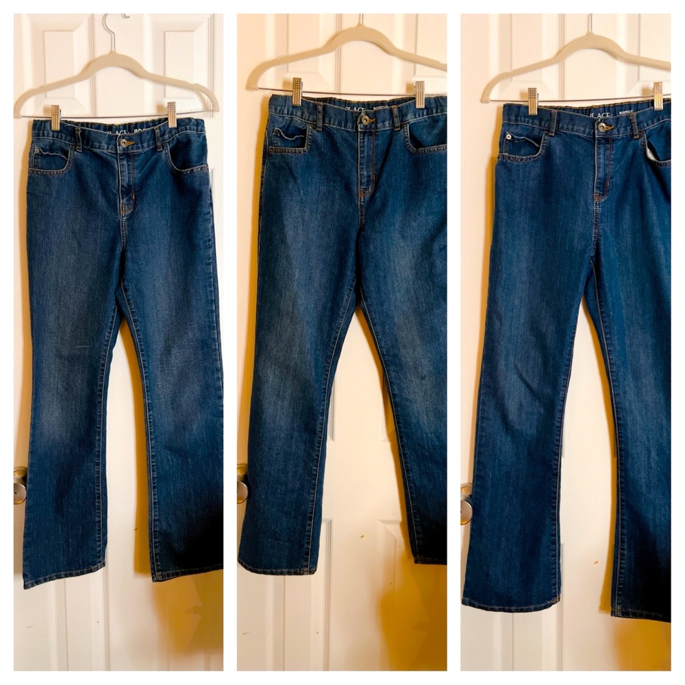 3 pairs Place jeans Girls 16 Bootcut semi-evasee denim 28” inseam pants mid rise